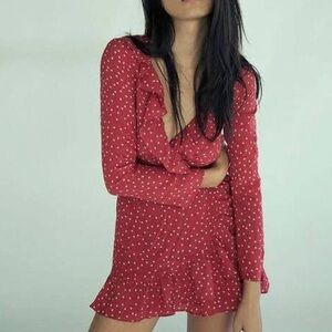 Realisation Par Red Long Sleeve Dress